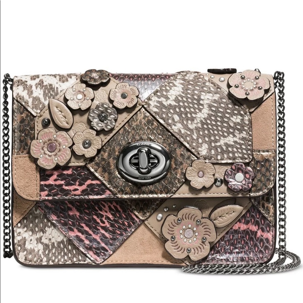 Coach12071 Bowery Crosbody patchwork Leather Snake